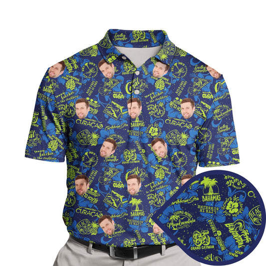 Caribbean Islands | Funny Golf Shirts with Faces or Logos