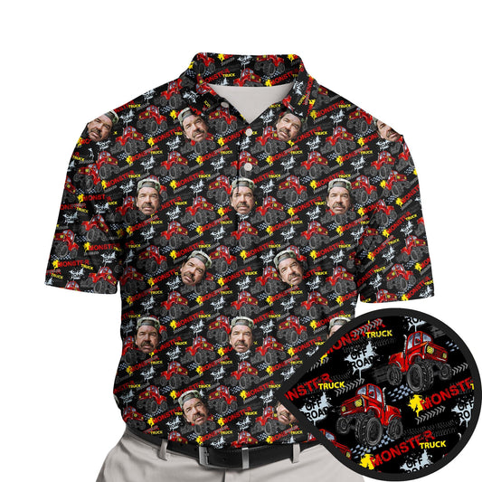 Monster Truck | Funny Golf Shirts with Faces or Logos