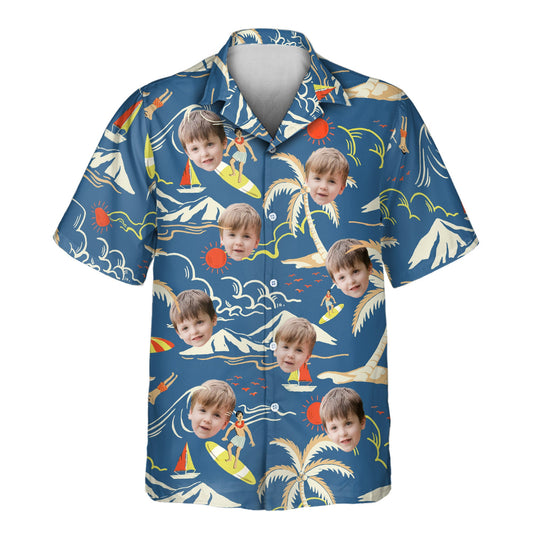 Surf Island Vibes | Aloha Custom Hawaiian Shirts with Faces or Logos