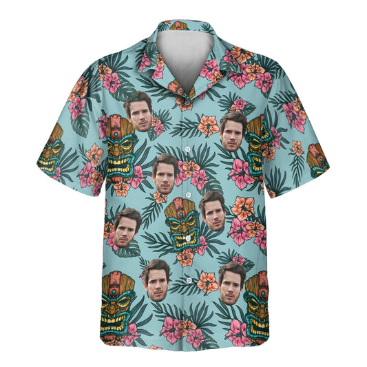 Tropical Tiki Mask | Aloha Custom Hawaiian Shirts with Faces or Logos