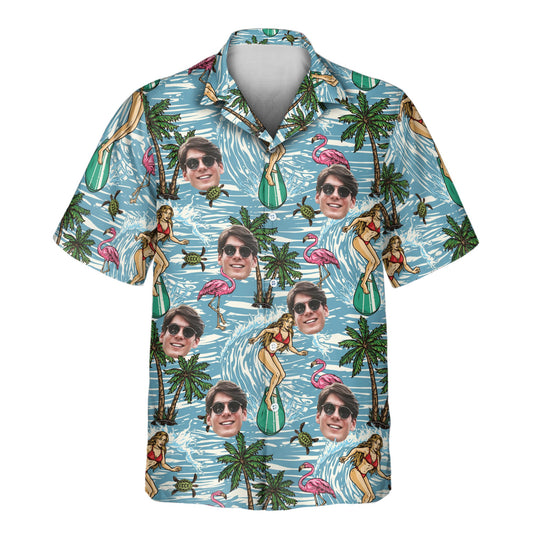 Vintage Surf & Sun | Aloha Custom Hawaiian Shirts with Faces or Logos