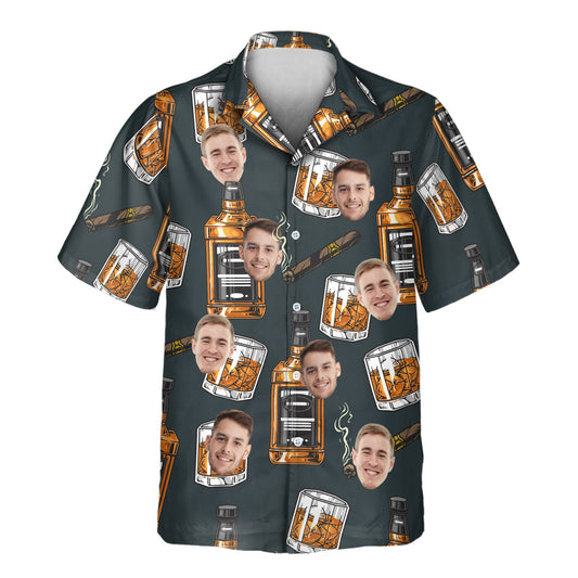 Whiskey & Cigar | Aloha Custom Hawaiian Shirts with Faces or Logos