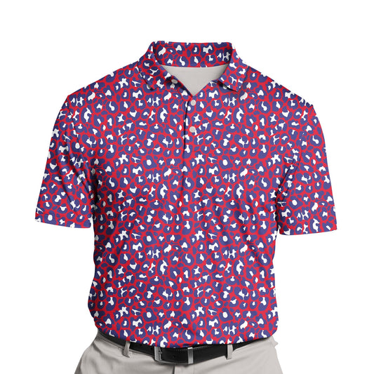 Patriotic Leopard | Funny Golf Shirts with Faces or Logos