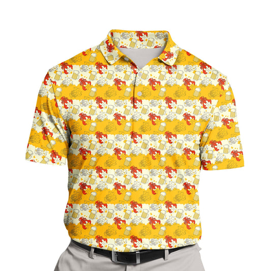 Beer And Crawfish | Funny Golf Shirts with Faces or Logos