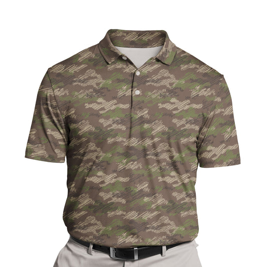 Brown Camo Crew | Funny Golf Shirts with Faces or Logos