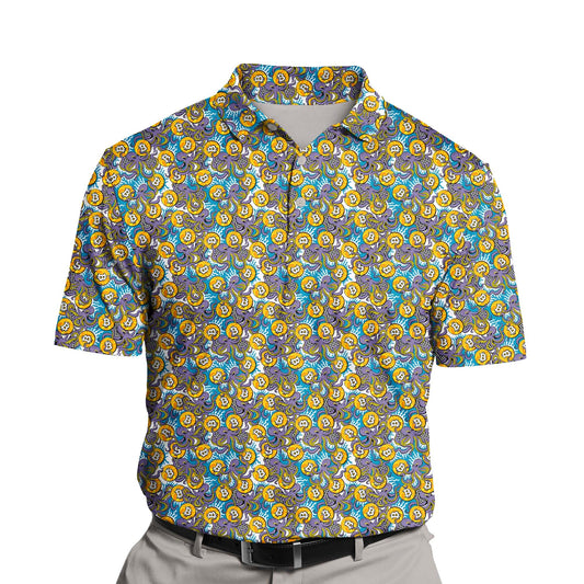 Bitcoin Juggler | Funny Golf Shirts with Faces or Logos