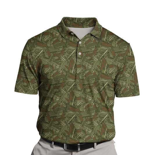 Retro Firepower | Funny Golf Shirts with Faces or Logos