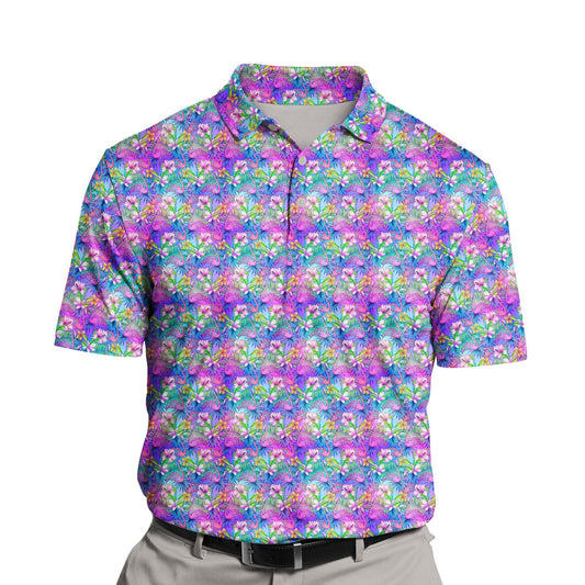 Tropical Bloom Flamingo | Funny Golf Shirts with Faces or Logos