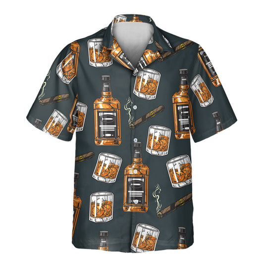 Whiskey & Cigar | Aloha Custom Hawaiian Shirts with Faces or Logos