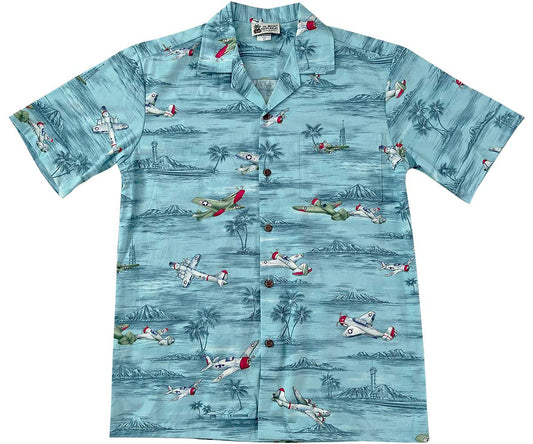 Blue Vintage Island Wings Hawaiian Shirt