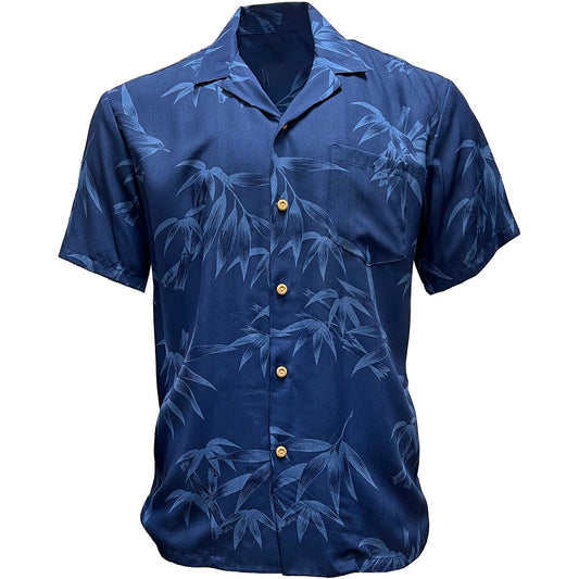 Bamboo - Navy Hawaiian Shirt