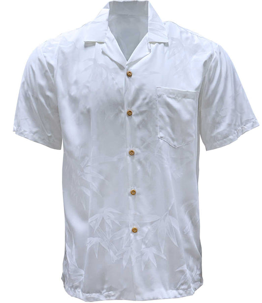 Bamboo - White Hawaiian Shirt