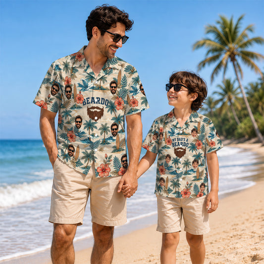 Beardo and My Dadβs a Beardo Custom Dad and Son Matching Hawaiian Shirts