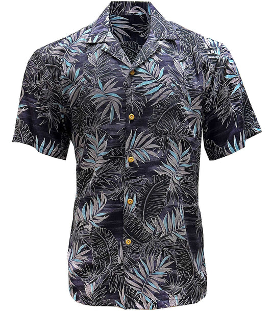 Black Midnight Palm Hawaiian Shirt