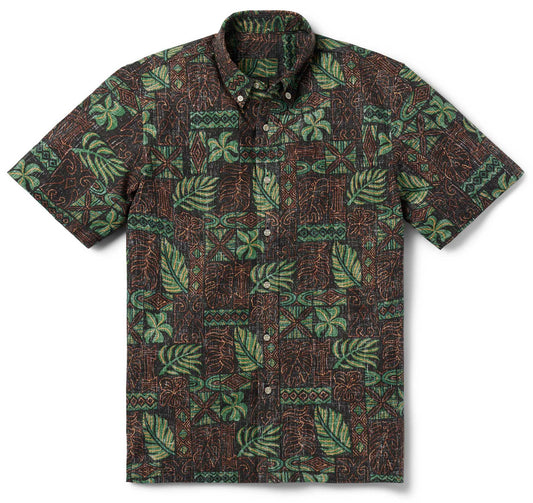 Black South Pacific Tapa Hawaiian Shirt