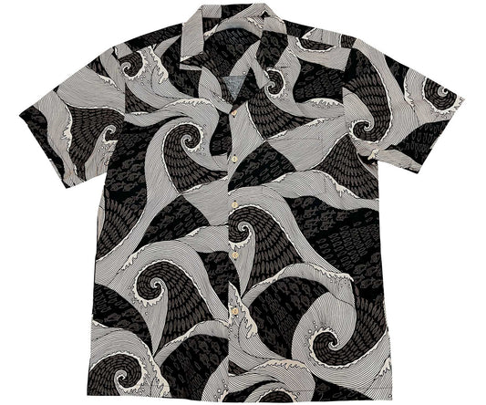 Black Waves Hawaiian Shirt