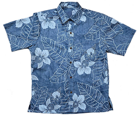 Blue Reverse Niihau Hawaiian Shirt