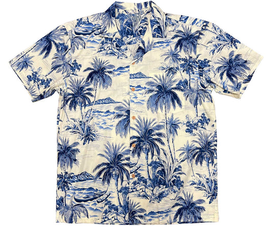 Blue Waikiki Beach Hawaiian Shirt