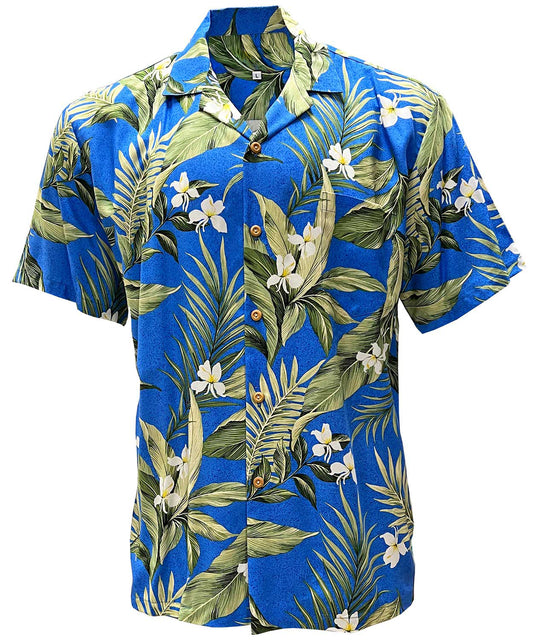 Blue White Ginger Hawaiian Shirt