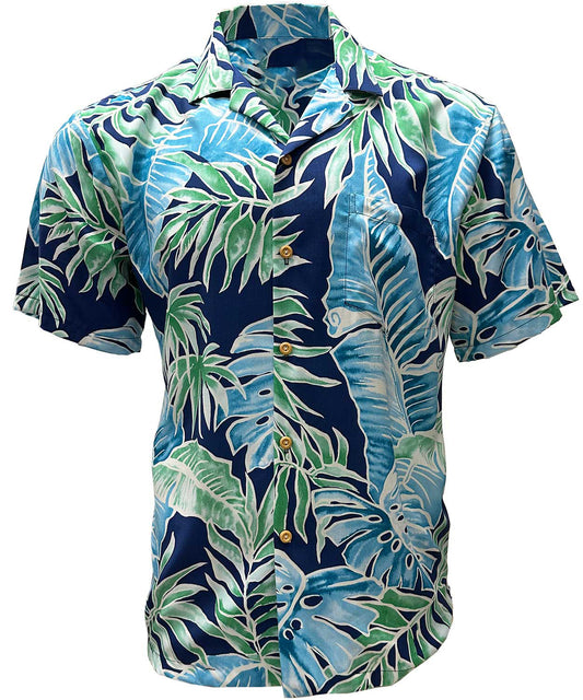 Cabana Palms - Navy Hawaiian Shirt