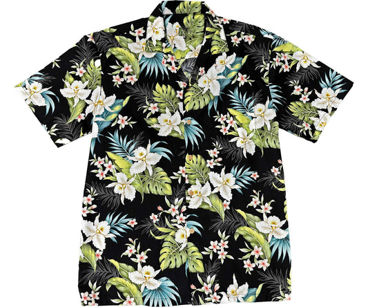 Cattleya Dream - Black Hawaiian Shirt