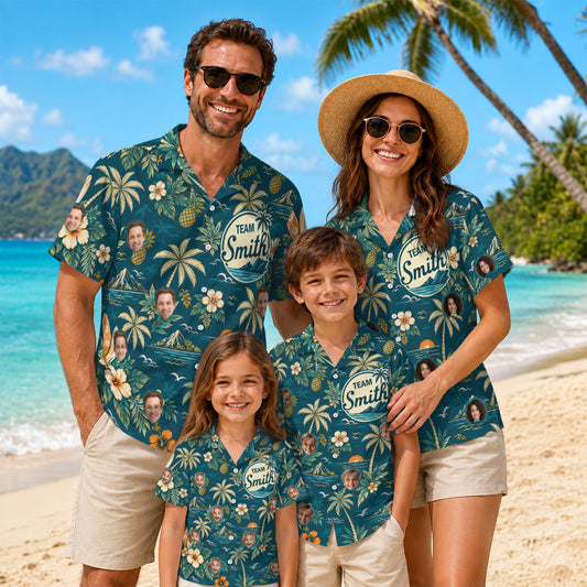 Custom Family Name Hawaiian Shirt Set