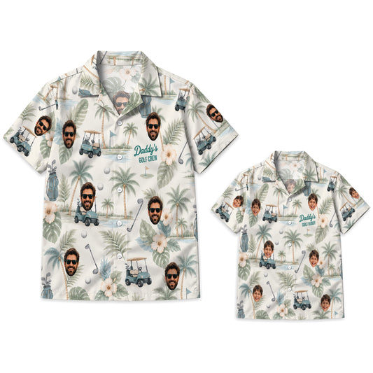 Daddyβs Golf Crew and Golf Buddy Custom Dad and Son Matching Hawaiian Shirts