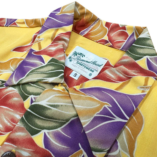 Faded Sun Retro Anthurium Panel Hawaiian Shirt