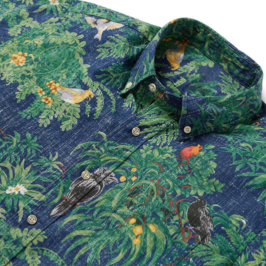 Endangered Species: Pacific Island Birds Dress Blues Hawaiian Shirt