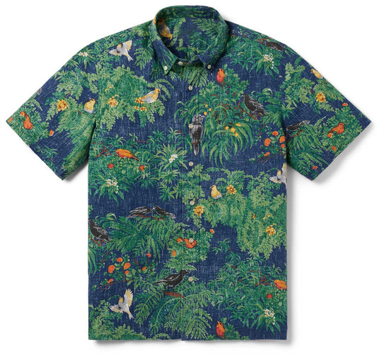 Endangered Species: Pacific Island Birds Dress Blues Hawaiian Shirt