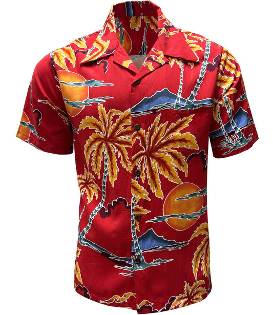 Fire Retro Scenic Palm Hawaiian Shirt