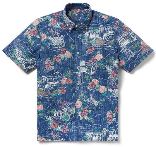 Forbidden Gardens Navy Hawaiian Shirt