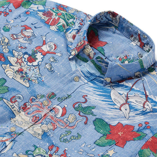 Hawaiian Christmas 2024 Blue Hawaiian Shirt