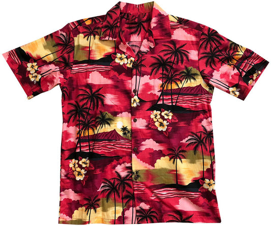 Hawaiian Sunset Red Hawaiian Shirt