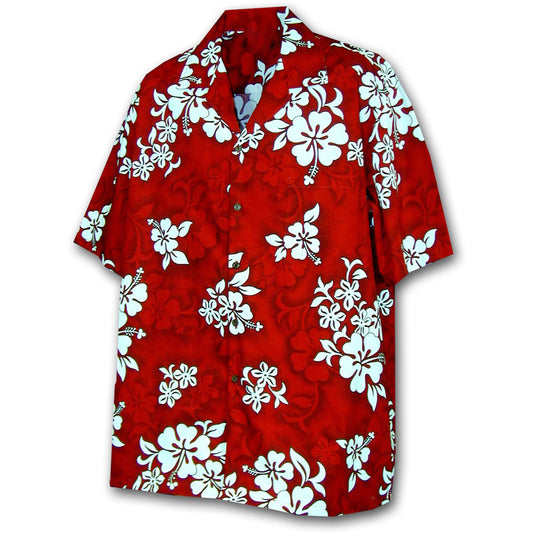 Hibiscus Red Hawaiian Shirt