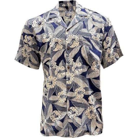 Hibiscus Twilight Beige Hawaiian Shirt