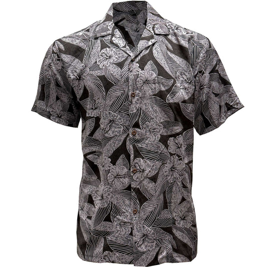 Hibiscus Twilight Black Hawaiian Shirt