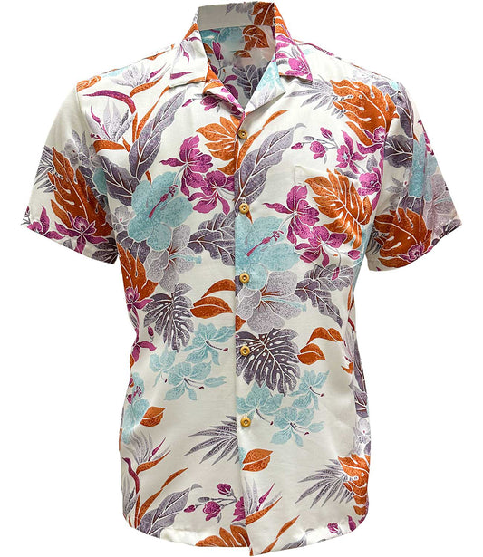 Hilo White Hawaiian Shirt