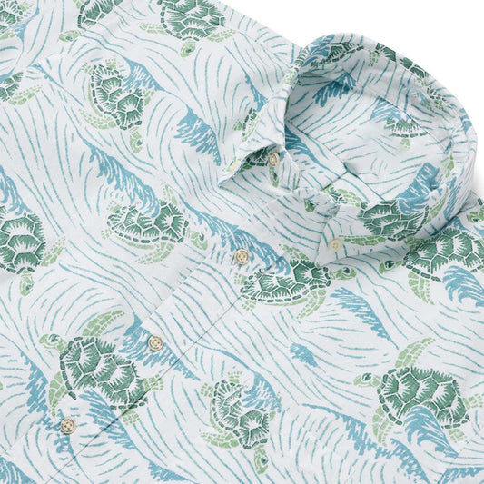 Honu 'Aukai White Hawaiian Shirt