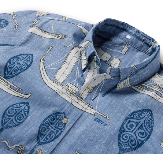 Infinity Blue South Pacific Voyagers Hawaiian Shirt