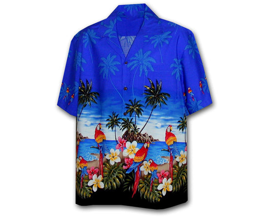 Island Birds Blue Hawaiian Shirt