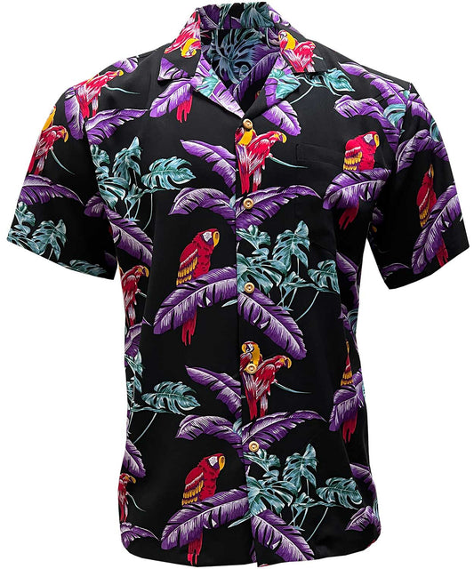 Jungle Bird Black Hawaiian Shirt