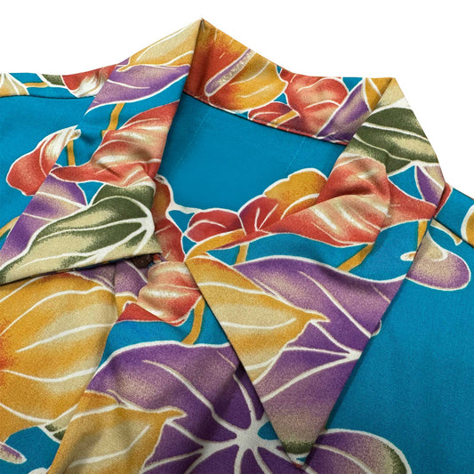 Lagoon Retro Anthurium Panel Hawaiian Shirt