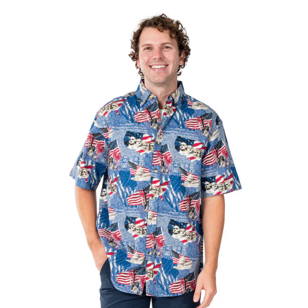 Men's Patriots Legacy Button Down Hawaiian Shirt