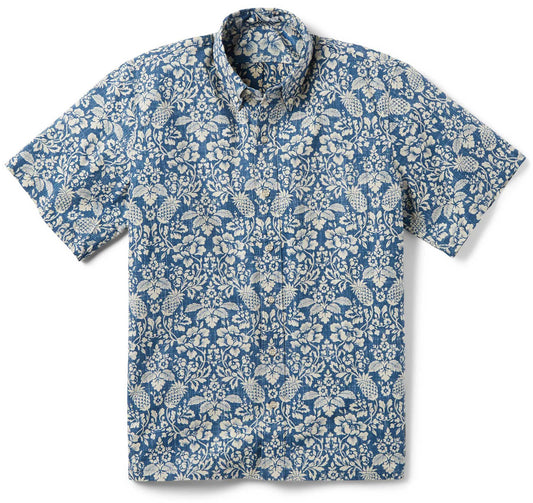 Navy Oahu Harvest Hawaiian Shirt
