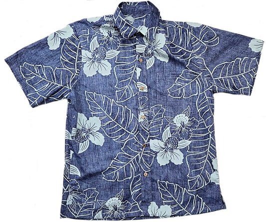 Navy Reverse Niihau Hawaiian Shirt