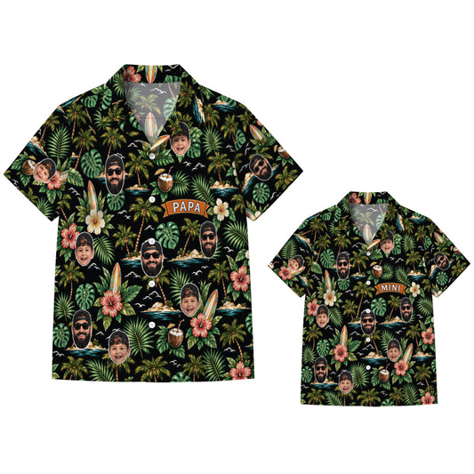 Papa and Mini Custom Matching Hawaiian Shirts