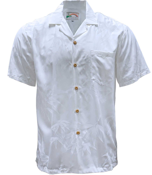 Bamboo - White Hawaiian Shirt