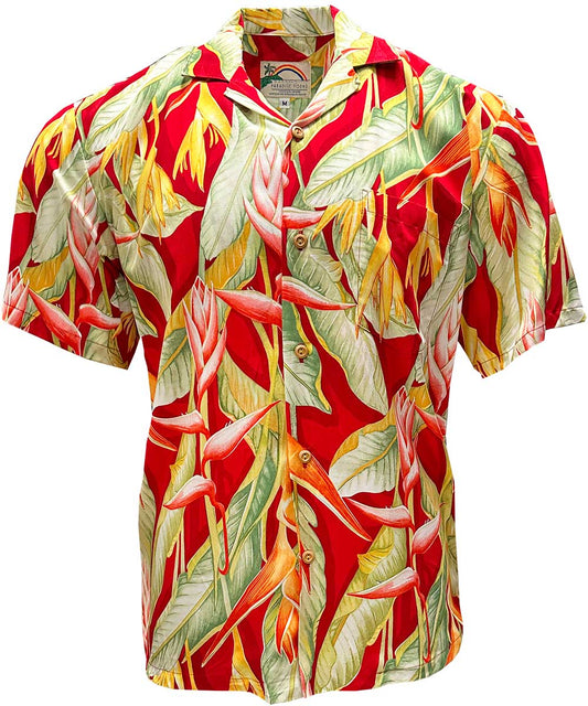 Heliconia Red Hawaiian Shirt