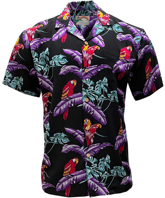 Jungle Bird Black Hawaiian Shirt